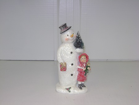 KK-51743B Snowman Figurine Holding Tree