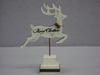 KK-52851B White Merry Christmas Reindeer on Spindle