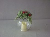 KK-54679A Icy Mistletoe/Pine Glass LED Flicker Ornaments